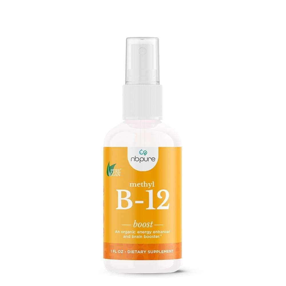 nbpureオーガニック&ビーガンビタミンメチルB12スプレー – 自然エネルギー, 気分, & 女性のための神経系サポート, 男性, キッズ – スプレーあたり500mcg液体メチルコバラミン