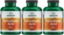 Swanson Pantothenic Acid (Vitamin B-5) Energy Metabolism Nerve Function Support 500 mg 250 Capsules (3 Pack)