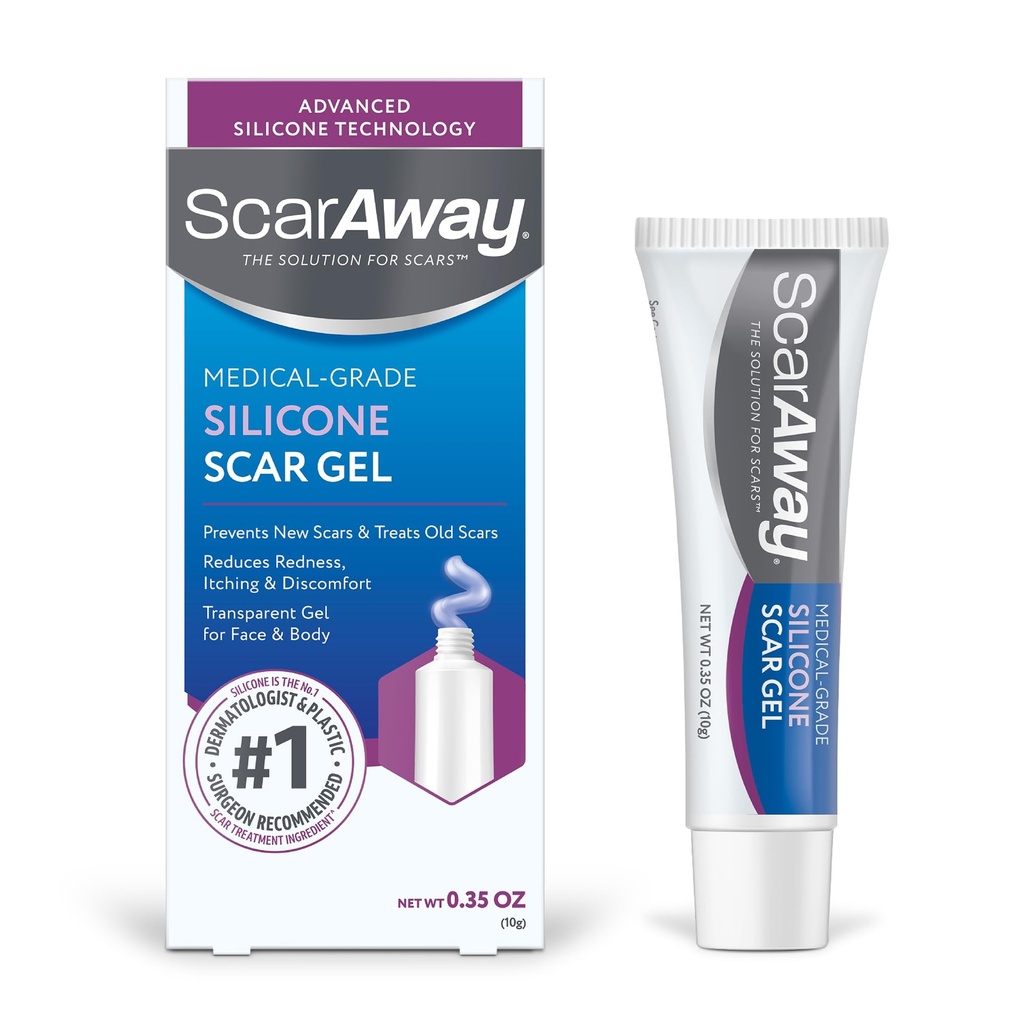 ScarAway シリコーンスカー ゲル, 助けます 改良 サイズ, 色 & テクスチャ の hypertrophic & ケロイド 傷から, バーン & 手術, 防水, 10g (0.35 Oz)