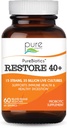 PURE ESSENCE LABS PureBioticsは40 + Probioticサプリメントを復元 - 免疫と消化の健康をサポート - 酪農場&グルテンフリー - 15ストレーナー(35 Billion CTU)大人ナチュラルプロバイオティクス(60キャップ)