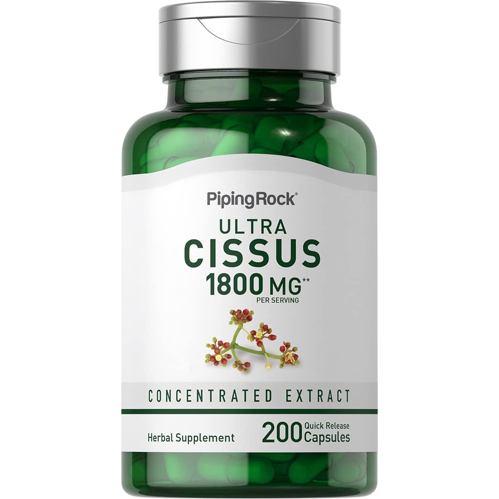 ピッピングロックシソス・クアドラギュラリスサプリメント1800mg | 200カプセル | 超集中ハーブエキス | 非GMO、グルテンフリー
