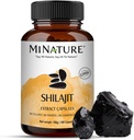 Shilajit Capsules - Non GMO Extract by mi Nature | 180 Veg Caps | Promotes Vibrant Energy & Vitality| 1000 mg | 100% Only Shilajit Extract Capsules | Fulvic Acid