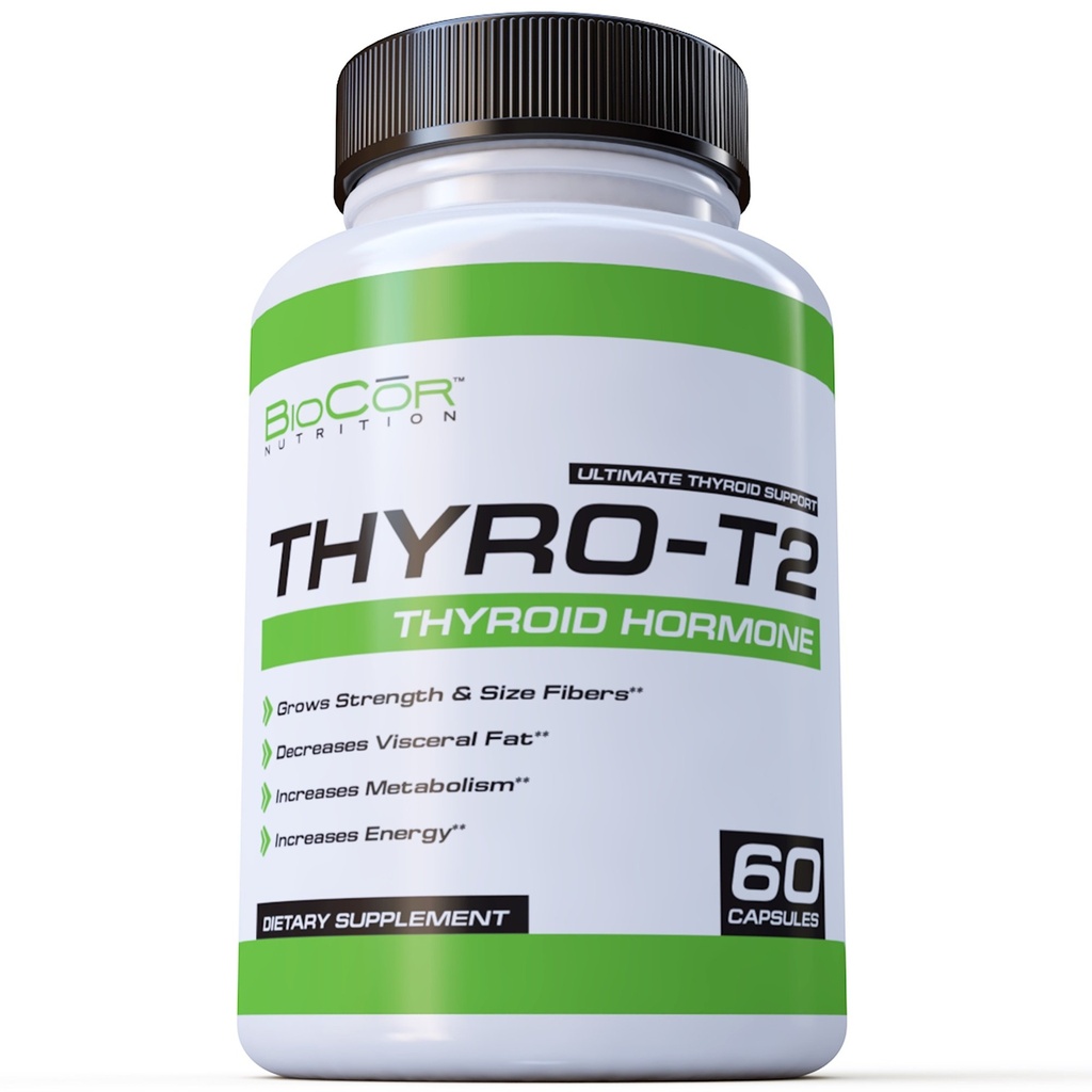 BioCor栄養Thyro-T2甲状腺ホルモン脂肪バーナーサプリメント - ブースト代謝と重量を失う(60カプセル - 1ヶ月の供給)