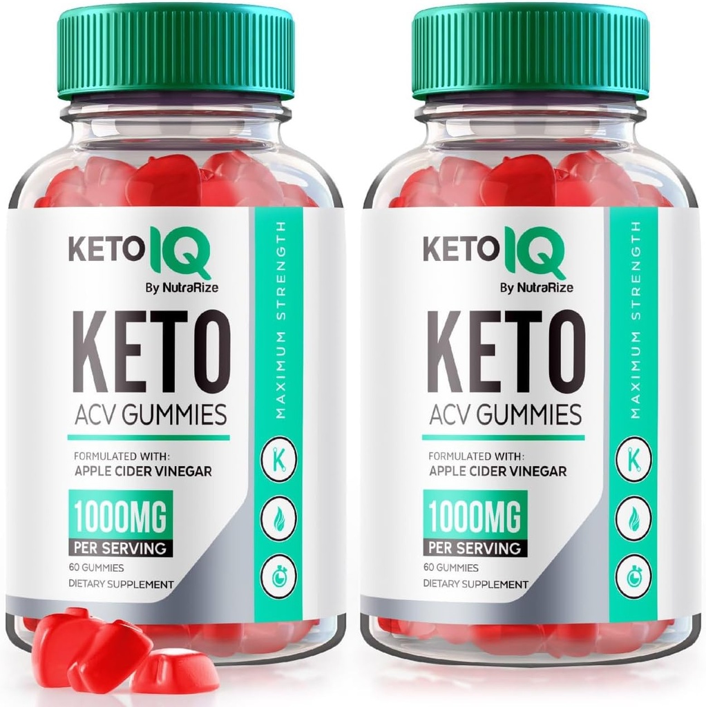 NutraRize(2 Keto IQ Keto ACV Gummiesのパック、高度な減量のためのフォーミュラ、サプリメント、Gomitasのレビュー(120グミー)