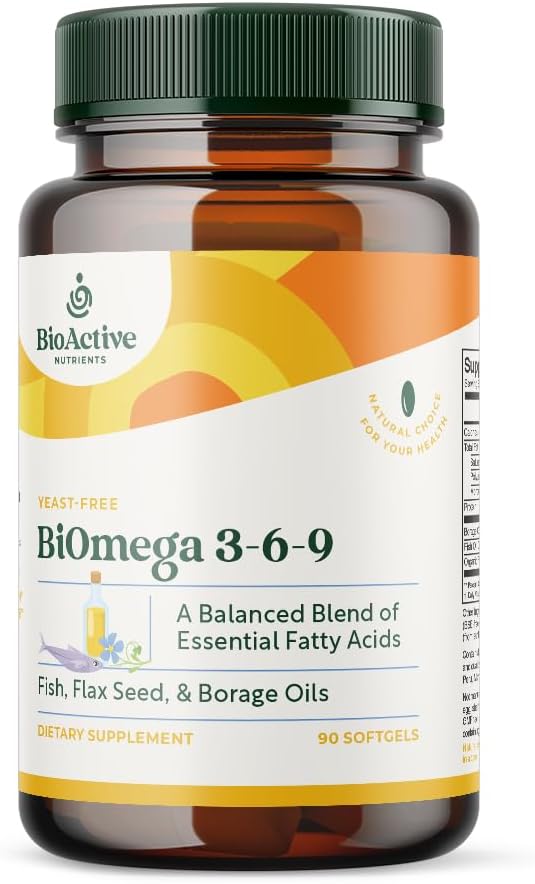 生物活動的な栄養素のBiOmega 3-6-9は女性及び人のためのSoftgelsを補います - Omega 3 6 9 -最もよい魚、亜麻仁油およびホウ砂オイルの補足の複合体- 1200mg - 90 Softgels