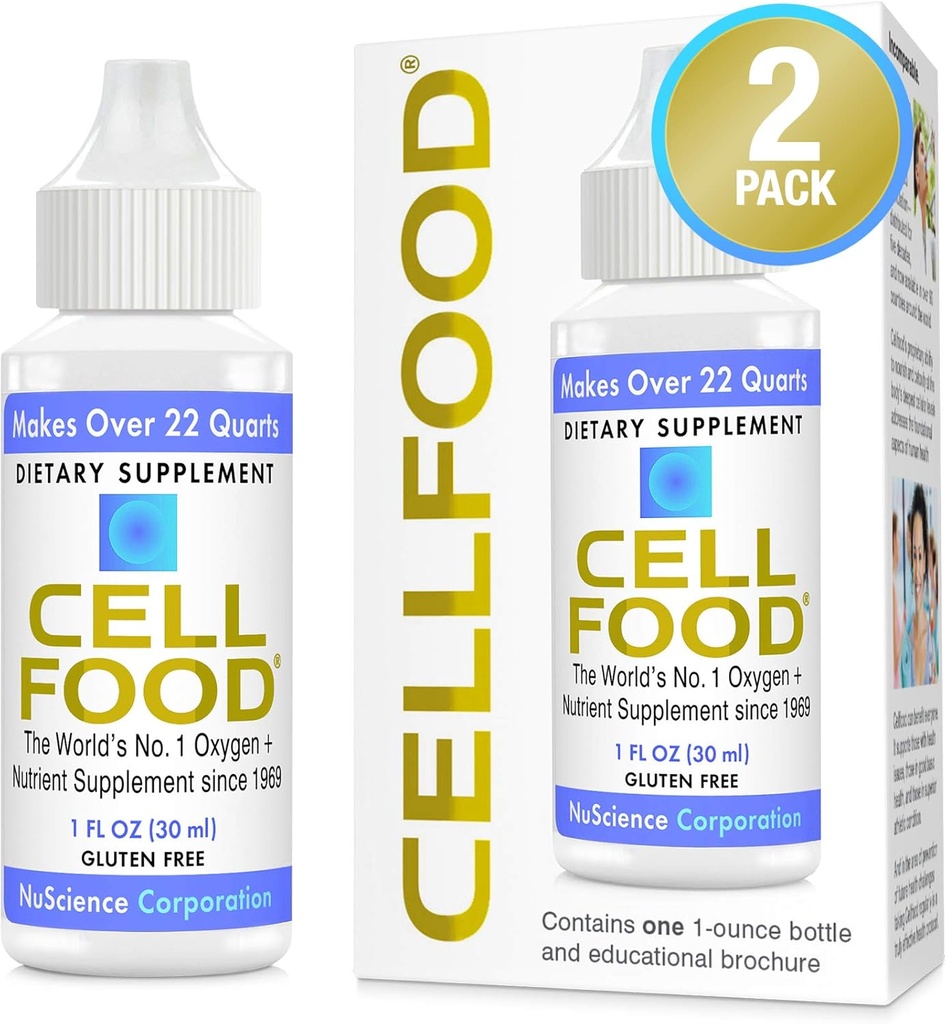 Cellfood Oxygen Boost - 1 fl oz, 2 Pack - Liquid Oxygen Supplement - Gluten Free, Cert. Kosher