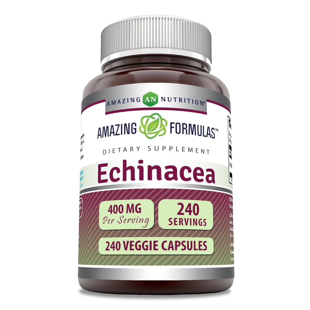 アメイジングフォーミュラ エキナセアサプリメント | 400 Mg / サービング | 240 Veggie Capsules | Non-GMO | グルテンフリー | アメリカ製