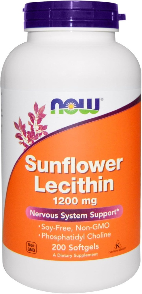 今食糧ヒマワリルシチン1200mg、200 Softgels、2のパック