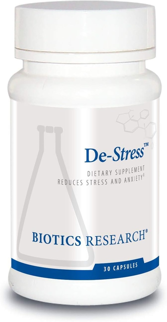 Biotics Research De-Stress 特許取得済みのNutrient カルムネス、ヘルシーな睡眠習慣、オールナチュラルサポート メンタルウェルネス&カルム。 30カプセル