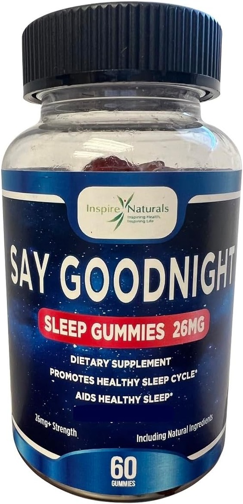 Say Goodnight Melatonin Gummies - Melatonin 2mg, Passionflower, May Promote a Healthy Sleep Cycle, Non-Habit Forming, Natural Ingredients, May Help Calm & Relax The Body, 60 Gummies