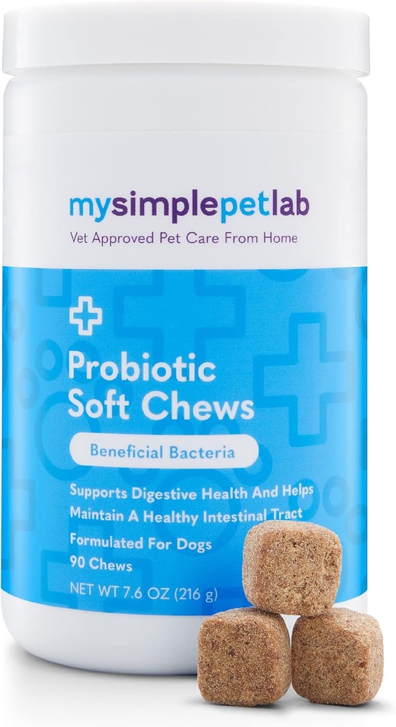 MySimplePetLab犬のプロバイオティクス、5-Strain Probioticブレンド、健康なペット咀嚼、サポート消化器の健康、ガット機能、免疫システム、犬のためのおいしいプロバイオティックソフト咀嚼、毎日のサプリメント