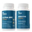 Dr. TobiasアルファGPC&消化酵素 - 認知機能と毎日Gut HealthとBioavailableコリンサプリメント&消化のためのプレミアム酵素をサポート、非GMO