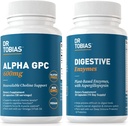 Dr. TobiasアルファGPC&消化酵素 - 認知機能と毎日Gut HealthとBioavailableコリンサプリメント&消化のためのプレミアム酵素をサポート、非GMO