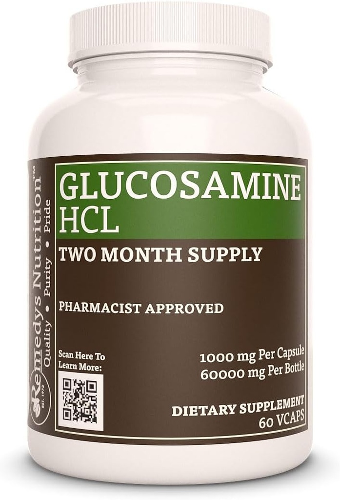 Remedyの栄養グルコサミンHCL   1,000のmgの60のビーガンカプセルのサプリメント  2か月の供給