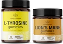 HERBAMAMA Lチロシンとライオンのマネキット - 1000 mg Lチロシンのバンドル&1000 mgライオンのマネギ - ビーガン、非GMO、ゼラチンフリー - 2パック