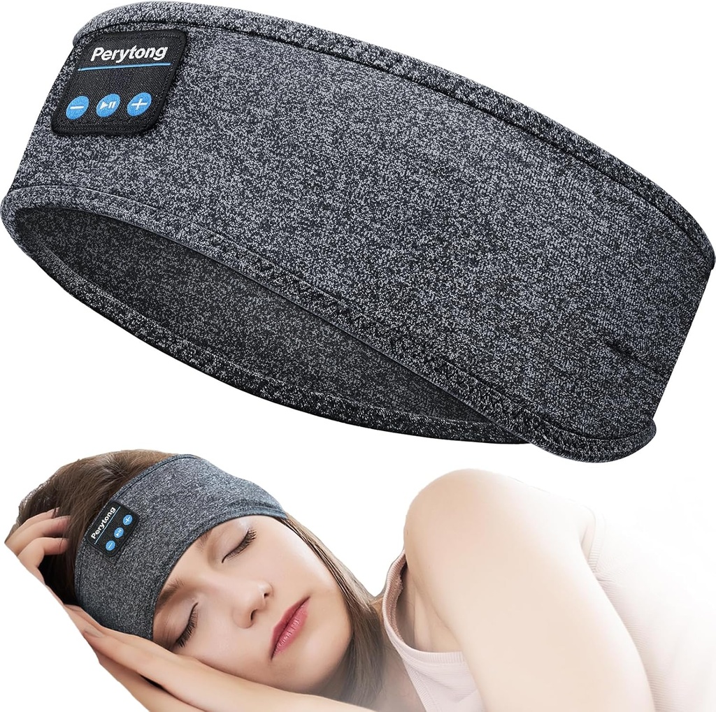 PerytongスリープヘッドフォンBluetoothヘッドバンド、スポーツワイヤレスイヤホン音楽睡眠イヤホンとHDステレオスピーカーママ女性男性ティーンランニングクールガジェットユニークなギフト