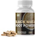 Black Maca Root Supplement - 90 Vegan Maca Root Capsules for Energy Support, Mood Balance, Mental Focus, Memory Enhancement