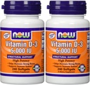 NOWの食糧ビタミンD3 5000のIu、240のsoftgels (2のパック)