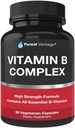 Vitamin B Complex Vitamins B12, B1, B2, B3, B5, B6, B7, B9, Folic Acid - Super B Complex Vitamins for Women, Men, Adults - 90 Vegetarian Capsules