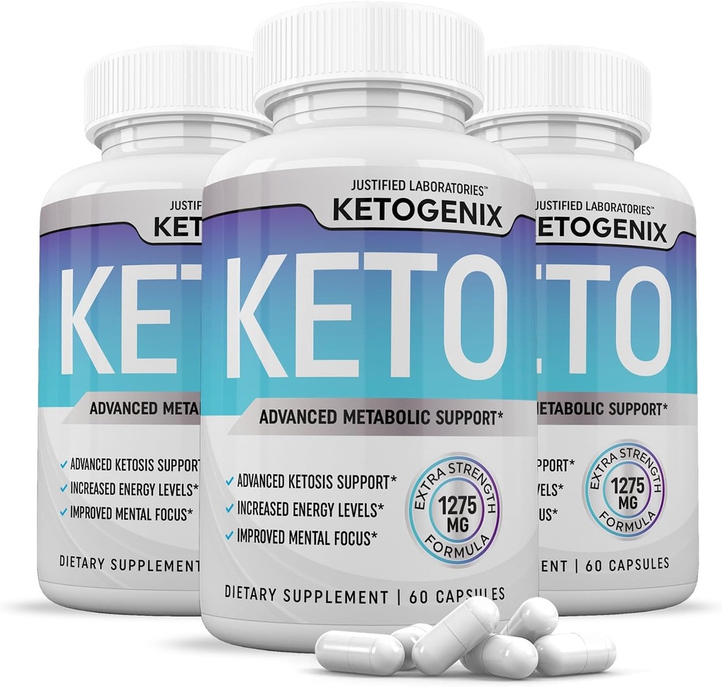 (3パック)Ketogenix Keto Pills 1275MG新しく改良された方式はApple Cider Vinegarの余分バージンのオリーブオイルの粉の緑茶の葉180のカプセルを含んでいます