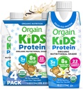 Orgain Organic Kids Protein Nutritional Shake, Vanilla - 8g of Protein, 22 Vitamins & Minerals, Fruits & Vegetables, Gluten Free, Soy Free, Non-GMO, 8.25 Fl Oz (Pack of 4)