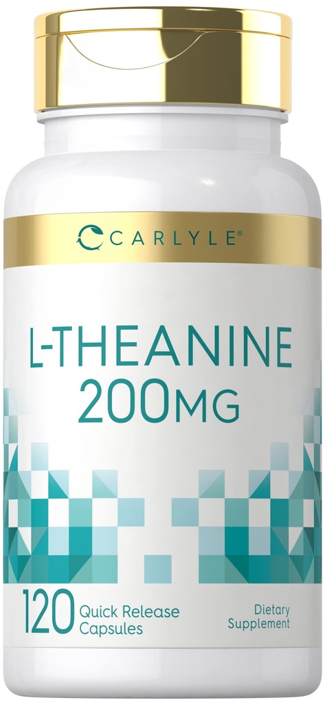カルライル L-テアニン 200mg サプリメント | 120 カプセル | 非GMO、グルテンフリー