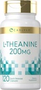 Carlyle L-Theanine 200mg Supplement | 120 Capsules | Non-GMO, Gluten Free