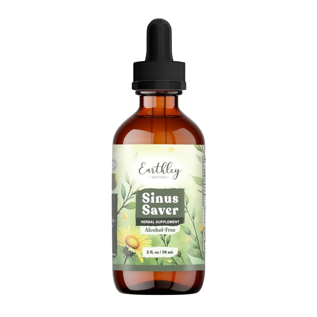 Earthley Wellness Sinus Saver、自然療法、アレルゲン、パラベン、保存料無料、ビタミンCをブーストするのに役立ちます(2オンス、アルコールフリー)