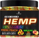 Hemp Gummies Peach Ring Gummy Bears-Natural Hemp Oil for Peace and Relaxation-Promote Sleep and Calmness-Non Groggy Edibles-Natural Omega-Made(アメリカ)