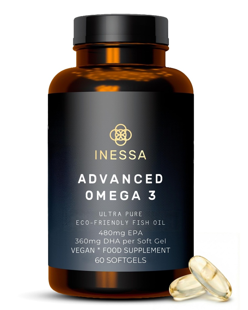 Omega 3の魚油1200mg (カプセルごとの480mg EPA/360mg DHA)高力、超純粋、Eco友好的な60のカプセル、2か月の供給。 海認証のGMP&フレンズ