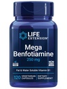 ライフエクステンションメガベンフォチアミン、250mg、チアミンの脂肪溶性フォーム、ヘルシー代謝、超通気性ビタミンB1、高効力、グルテンフリー、非GMO、ベジタリアン、120カプセル
