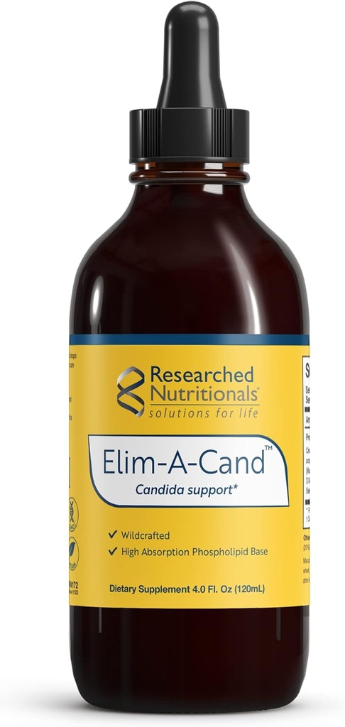 リサーチ栄養剤 Elim-A-Cand - Candidaサポート - Berberine、Slippery Elm、Cinnamon Bark、PAU D'Arco&Marshmallow Root - Herbal Detox Tincture(4 Fl Oz)