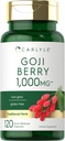 Carlyle Goji Berry 1000mg | 120カプセル | Wolfberry Plantの濃縮エキス | 非GMO、グルテンフリー