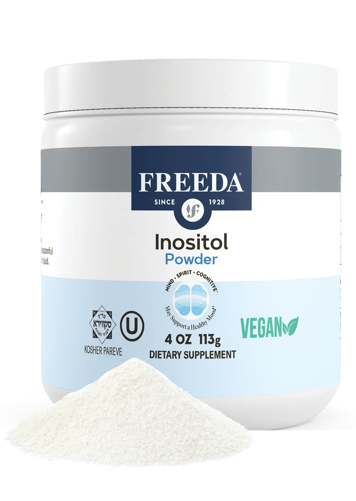 FREEDA純粋なMyo-Inositolパウダー - ホルモン、気分&細胞の健康のためのビタミンB8 - 不妊症、フォーカス、エネルギーと神経系機能をサポートしています - コーシャ、ビーガン、非GMO、グルテンフリー(4オンス)