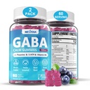 GABAグミー500mg - Lテアニン、5-HTP、ビタミンD3、B12、アッシュワガンダ、メラトニンフリー、脳カルム、気分、ツイベター、大人のGABAサプリメント、ブルーベリー味、ビーガン