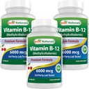 Methylcobalamin (メチルB12)、6000のmcg 60のSublingualのタブレット(60の計算(3)のパック)として最もよいNaturalsのビタミンB-12