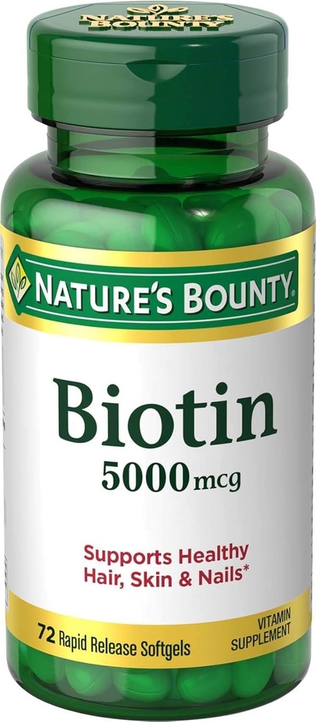 Nature's Bounty Biotin 5000のmcgの液体のSoftgels 72のea (5のパック)