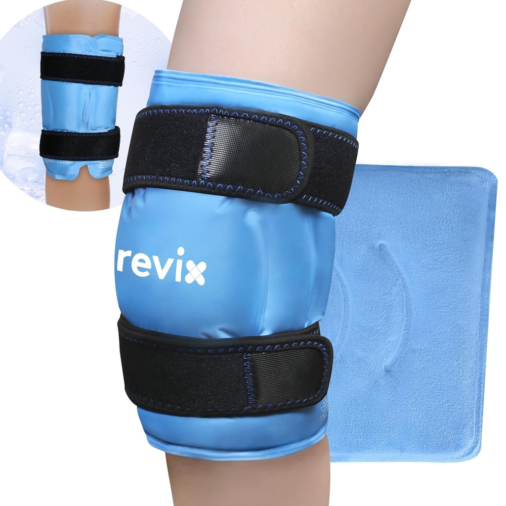 REVIX 19"の余分大きい膝のアイス パックの覆いの周囲のEntire Kneeの不快なのための再使用可能なゲルのコールド パックおよびポストワークアウトの疲労、風邪の圧縮は、慰めおよび回復を高めます