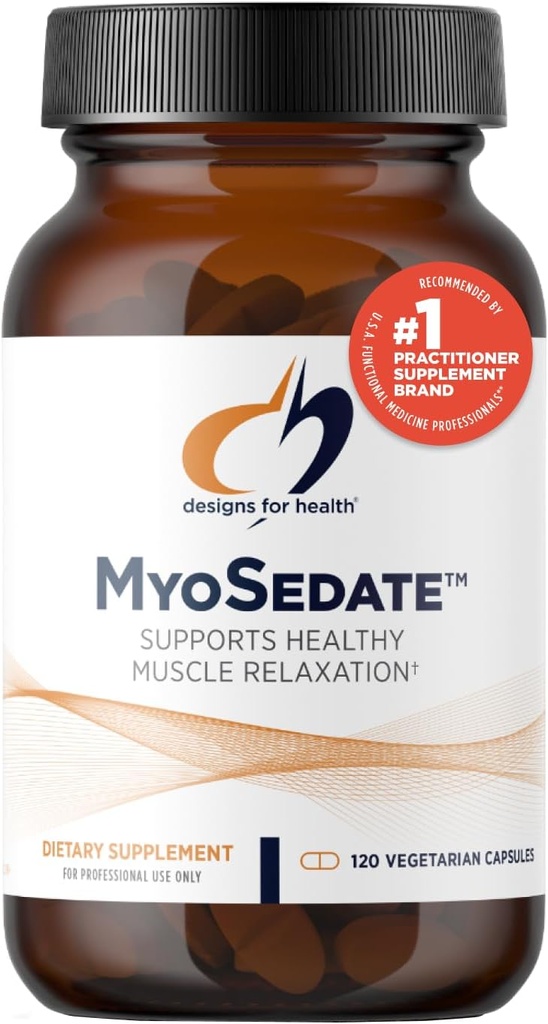 Designs for Health MyoSedate - Magnesium, Valerian Root, Passion Flower + Lemon Balm - Promotes Healthy Muscle Relaxation + Calm Support - Non-GMO Herb + Mineral Supplement (120 Capsules)