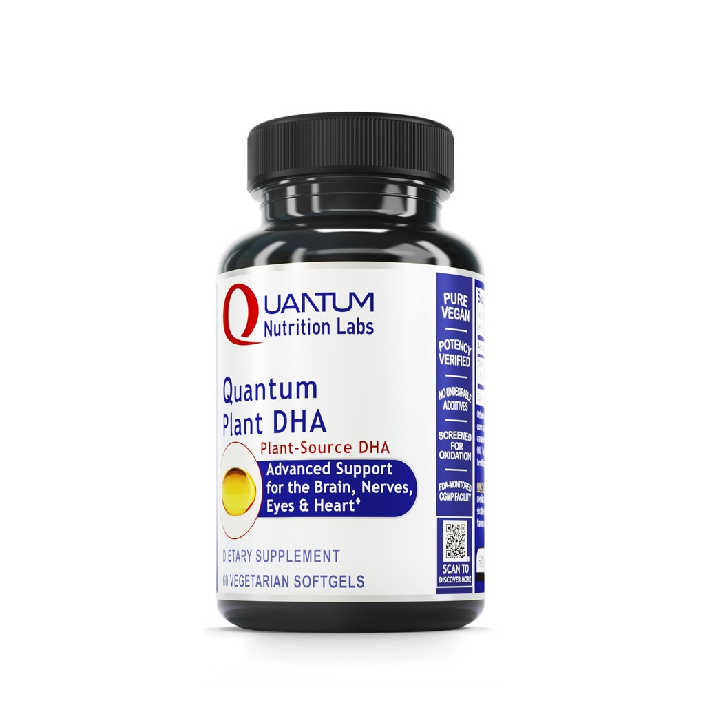 Quantum Nutrition Labs植物DHA - Omega 3脂肪酸と非GMOビーガンDHA、Algaeは女性と男性のためのDHAを基づかせていました、 ビーガンに適したナチュラルDHAサプリメント - 60ベジタリアンSoftgelカプセル