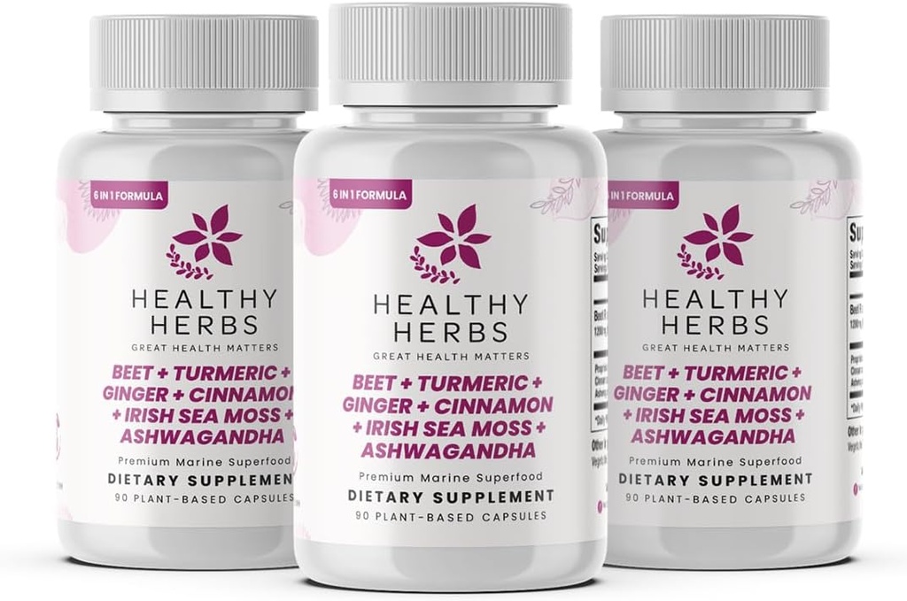 ヘルシーハーブのワイルドクラフトシーモズカプセル | 1950mg BATCG-6「ハートコンプレックスアドバンストシーモズ Superblend | US-Made, ヴィーガン, 非GMO, イージースロー(3パック)