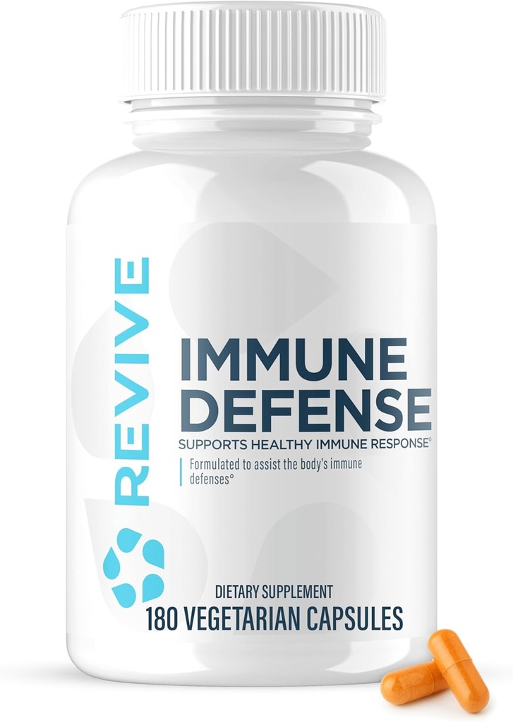Revive MD免疫防衛、免疫サポートサプリメント - 亜鉛、エルダーベリー、ビタミンC&ビタミンブースター男性と女性 - ビーガン、グルテンフリー&大豆フリー(180カプセル、30サービング)