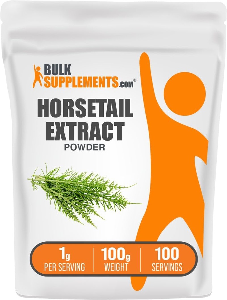 BulkSupplements.com ホーステールエキスパウダー - ホーステールハーブ - シリカサプリメント、グルテンフリーグルテン、サービングあたり1g、100g(3.5オンス)(パッケージ1)