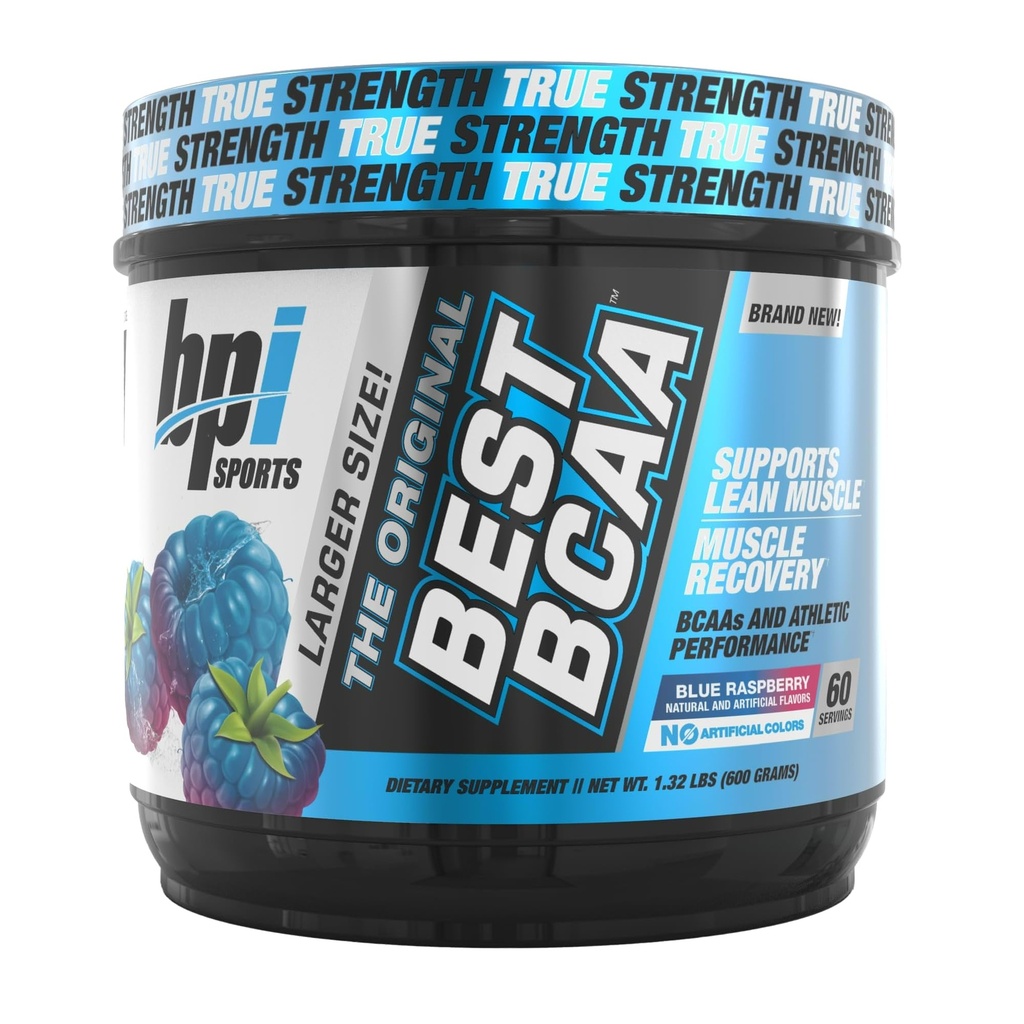 BPIスポーツベストBCAA - BCAAパウダー - 分岐鎖アミノ酸 - 筋肉の回復 - 筋肉タンパク質合成 - 改善された性能 - 水分補給 - ブルーラズベリー - 60の摂食 - 21.12 Oz