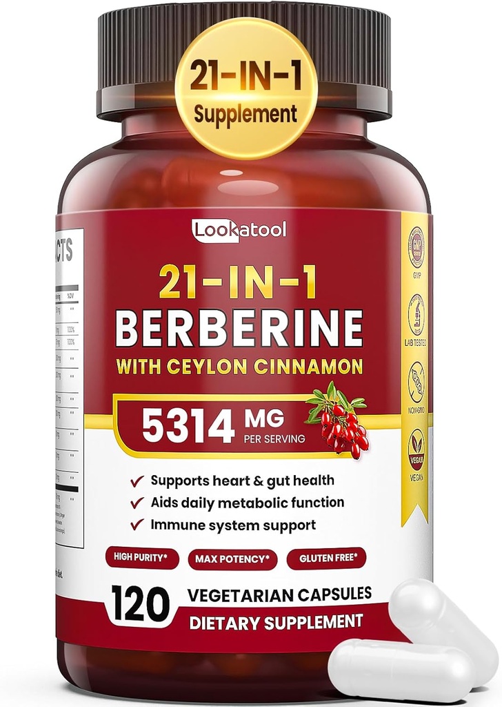 セイロン・シナモンと21-in-1 Berberineの補足- 1500mg有機ベルベリンHCLのPhytosomeのMetabolismサポート100のカプセルのための5Xより高い吸収