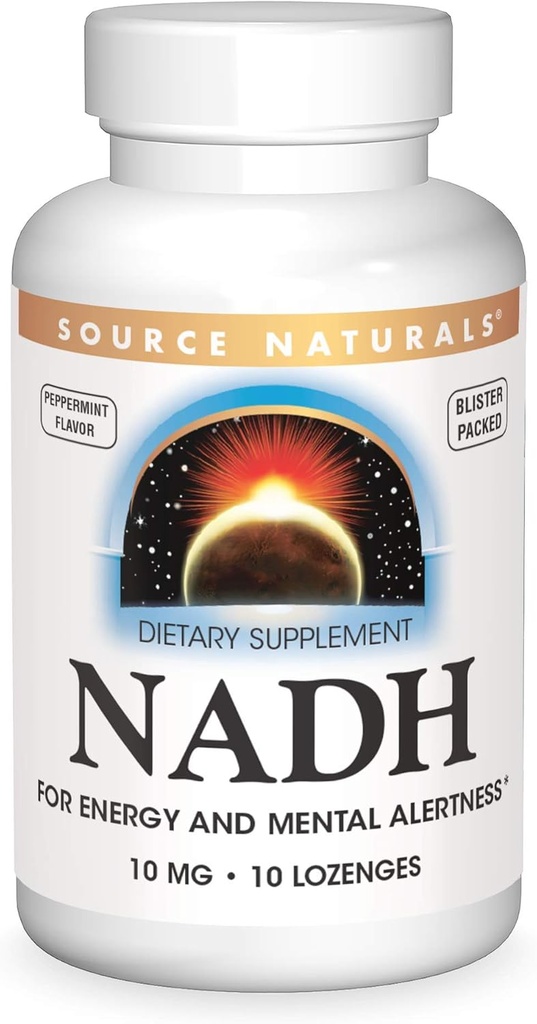 ソースナチュラルNADH 10mg、ブーストエネルギーとメンタルアラート - 10錠