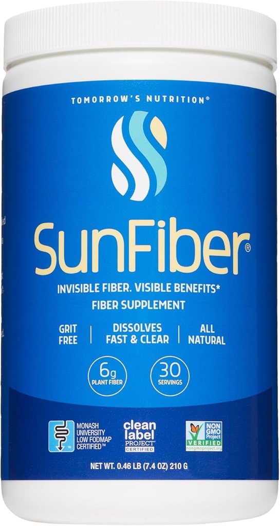 明日の栄養, Sunfiber, 消化の健康のためのプレバイオティック繊維のサプリメント, 低FODMAP, グルテンフリー, 不燃, 30 サービング
