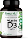 EMERALD LABSビタミンD3 2,500 IUの - Bone、Teeth、筋肉、中心及び免疫の健康-優れた食事療法の補足- 60の野菜カプセル(60日の供給)を支えて下さい