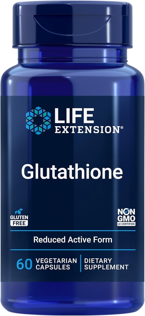 Life Extension Glutathione 500 mg – Glutathione Capsules, Antioxidant Supplement, Oxidative Stress, Active Reduced Form – Gluten-Free, Non-GMO, Vegetarian – 60 Capsules