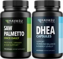 HAVASU NUTRITION DHEA 50mg Supplement (60 Servings) & Saw Palmetto Capsules (100 Servings)